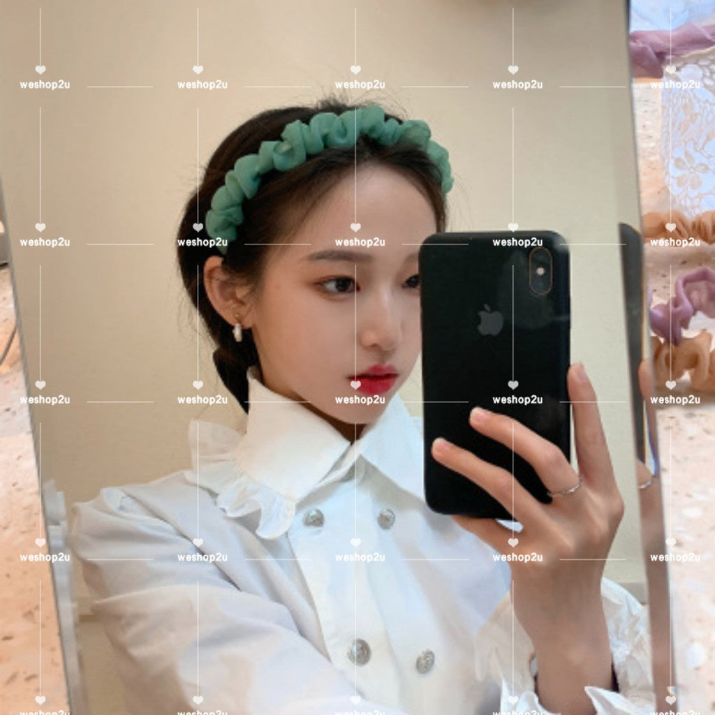 READY STOCK!!!Fashion Korean Hair Bands, Lace Soft Color Pattern Plaid Headband, Ladies Hair Accessories Gifts