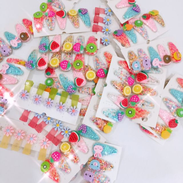 READY STOCK!! 5PCS Cartoon Fruit Cutie Hair Clip Kids Baby Girls Hair Accessories