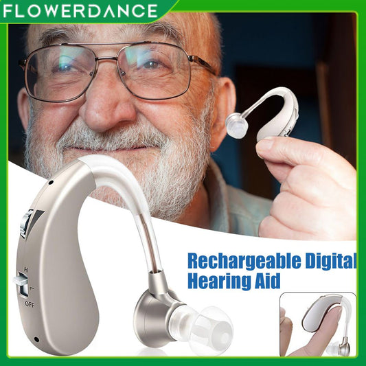 READY STOCK!!! Hearing Aid Rechargeable Behind-the-ear Amplified Earphone Sound Amplifier For The Elderly flower