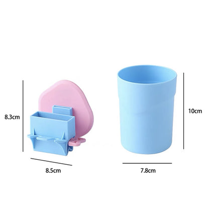 Plastic Toothbrush Holder with Gargle Cup Wall Suction Cups Rack Shaver Tooth paste Dispenser Bathroom Accessories Set