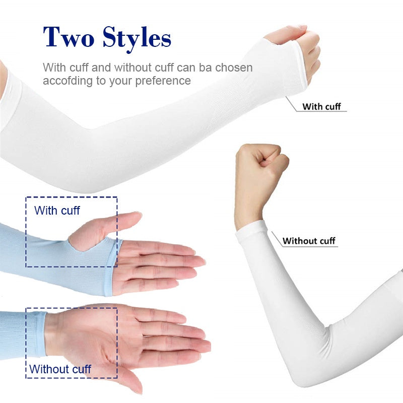 READY STOCK‼️ UV Protection Cycling Arm Sleeve Ice Silk Sunblock Sarung Tangan Panjang Lengan Outdoor Sports  防曬手套 袖套 冰袖