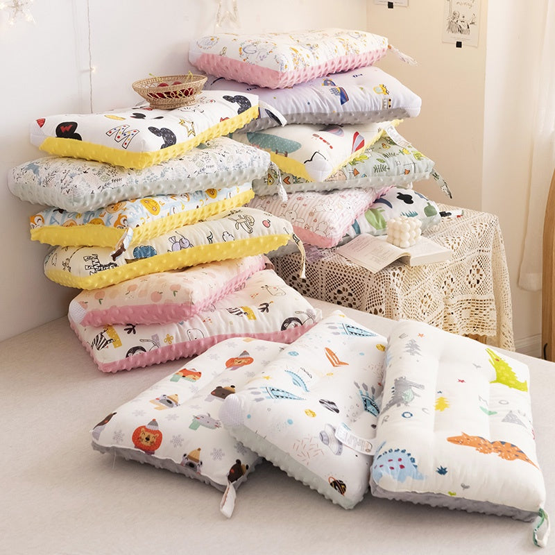 Ready Stock Washable Baby Pillow Children's Cotton  Pea Fleece Quick Dry Soothing Sleep Aid Pillowchildren 纯棉儿童枕头