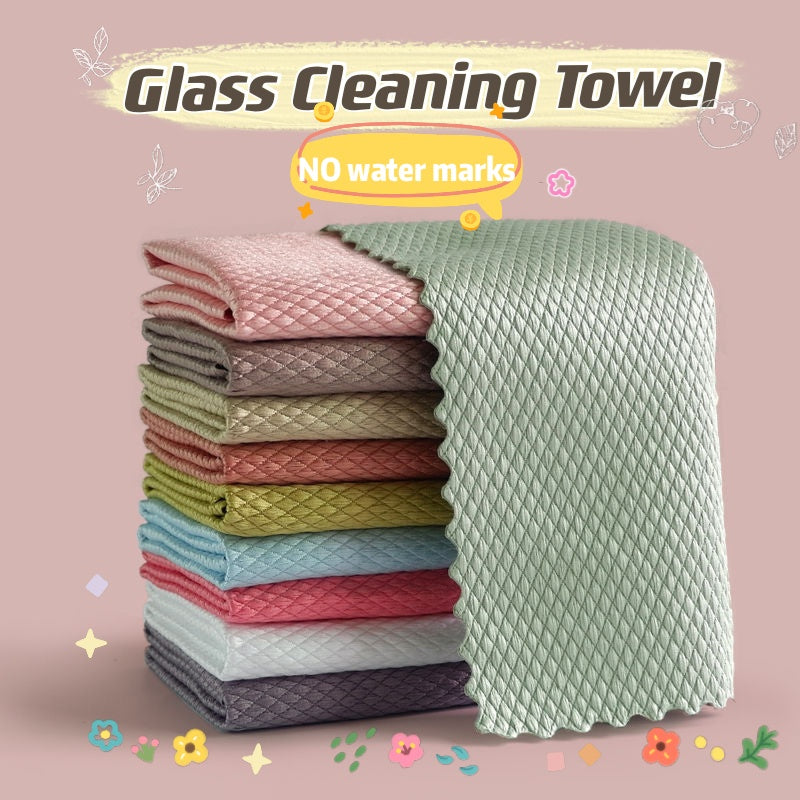 READY STOCK!!!Kitchen cleaning dishwashing dishcloth Double-sided Colour Rag fleece thickened absorbent rag dishtowl吸水抹布