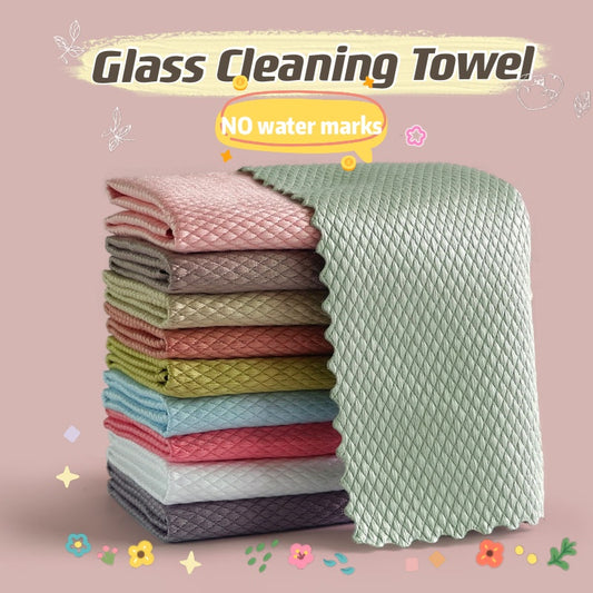 READY STOCK!!!Kitchen cleaning dishwashing dishcloth Double-sided Colour Rag fleece thickened absorbent rag dishtowl吸水抹布