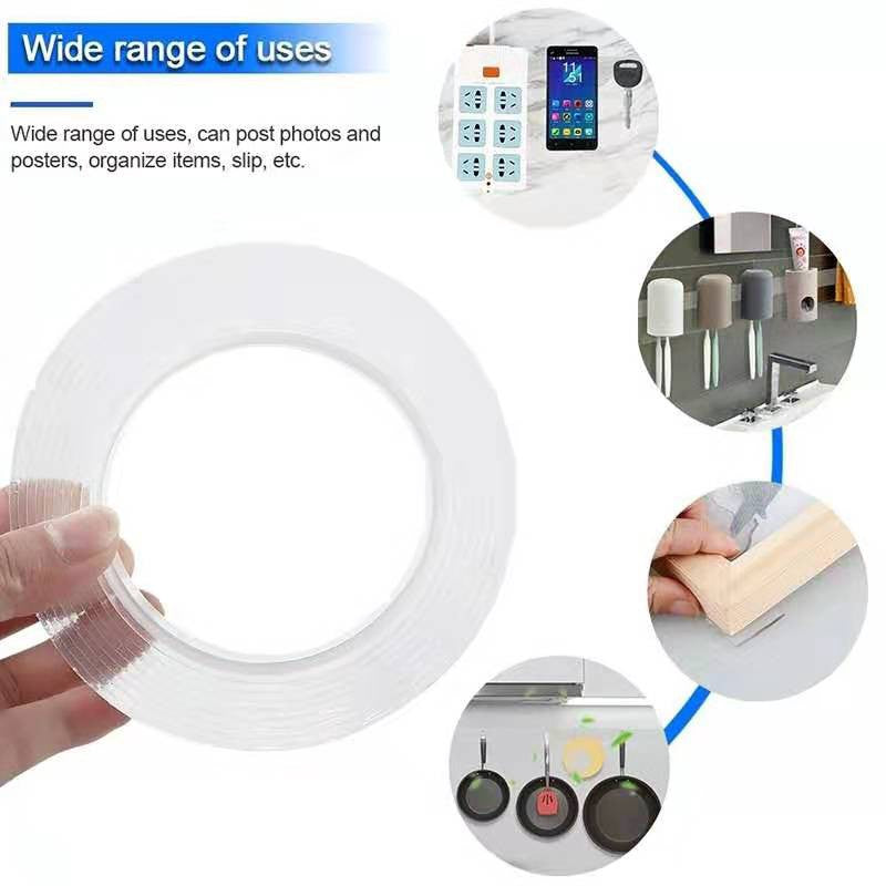 READY STOCK!!! Multifunctional Strongly Sticky Double-Sided Adhesive Nano Tape |  Washable Removable Tapes 多功能强力双面粘胶纳米胶带