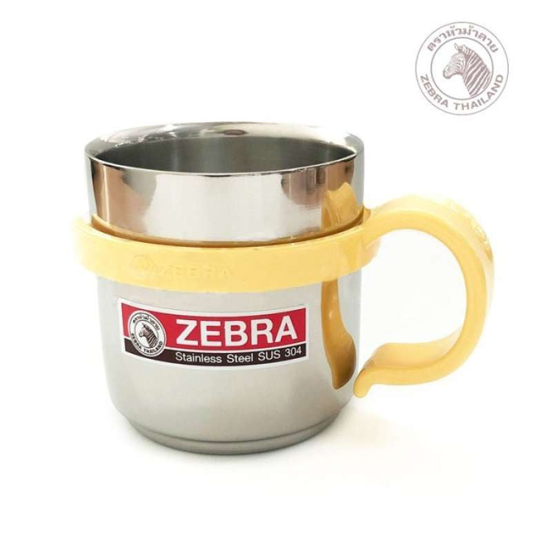 READY STOCK!!!Gelas Cangkir Anak Kids Warna Cute Cup Stainless Steel Double Wall Cup Zebra 112036 Baru Promo