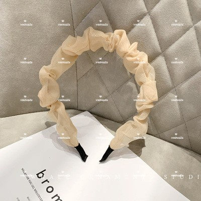 READY STOCK!!!Fashion Korean Hair Bands, Lace Soft Color Pattern Plaid Headband, Ladies Hair Accessories Gifts