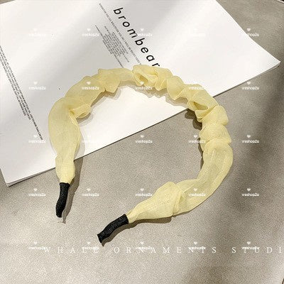 READY STOCK!!!Fashion Korean Hair Bands, Lace Soft Color Pattern Plaid Headband, Ladies Hair Accessories Gifts