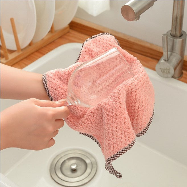 READY STOCK!!!Kitchen Towels Dishcloths Non-stick Oil Cleaning Household Glass Window Table Cleaning Towel Kain Cuci