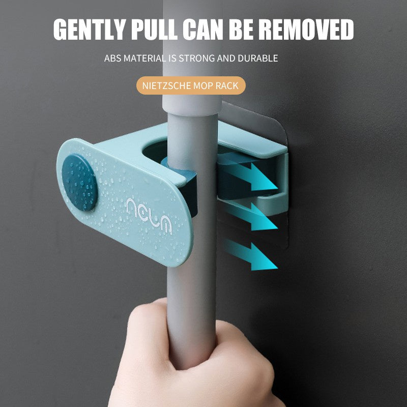 READY STOCK!!! Non-Marking Mop Holder | Wall-Mounted Punch-Free Mop Clip | Household Bathroom Storage Hook 免打孔拖把架