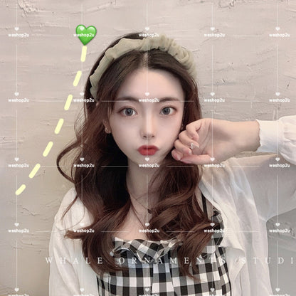 READY STOCK!!!Fashion Korean Hair Bands, Lace Soft Color Pattern Plaid Headband, Ladies Hair Accessories Gifts
