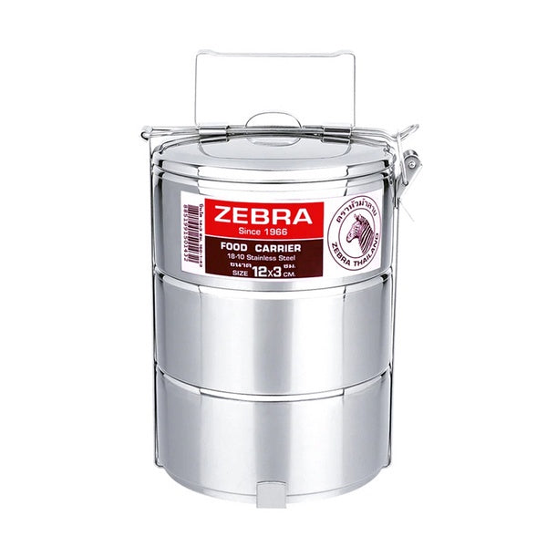 READY STOCK!!! Zebra Food Carrier 12cm x  2 / 3 Layer Original THAILAND