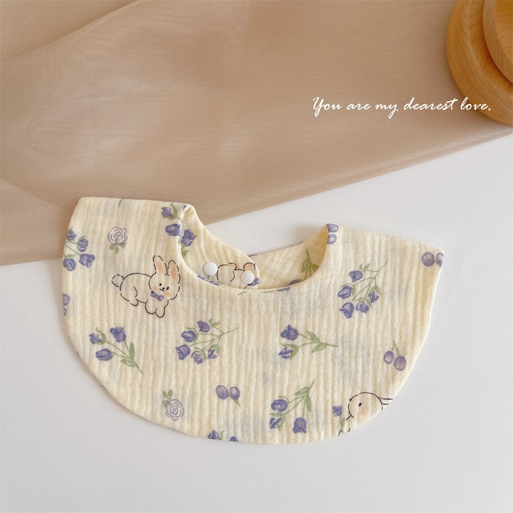 READY STOCK‼️ Baby Infant Saliva Towel | 100% Cotton Bibs | 360° Rotating Reversible Baby Bib  婴儿口水巾 | 100%纯棉围兜