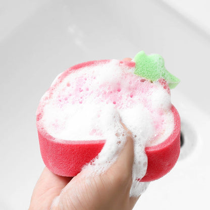 READY STOCK!!!Cleaning Sponge Kitchen Fruit Shape Dish Washing Kitchen Thickened Sponge Decontamination Remove Stains