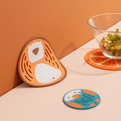 READY STOCK!!!Silicone Heat Insulation Pad Cartoon Cup Mat Anti-scalding Anti-skid Coaster Milk Coffee Cup Mats隔热垫