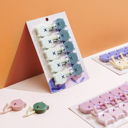 (READYSTOCK) 2pcs Cute Cat Colorful Sticky Hooks Bathroom Door Back Hooks Kitchen No-Punch Wall Coat Hooks 免打孔壁挂钩