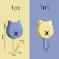 (READYSTOCK) 2pcs Cute Cat Colorful Sticky Hooks Bathroom Door Back Hooks Kitchen No-Punch Wall Coat Hooks 免打孔壁挂钩