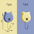 (READYSTOCK) 2pcs Cute Cat Colorful Sticky Hooks Bathroom Door Back Hooks Kitchen No-Punch Wall Coat Hooks 免打孔壁挂钩
