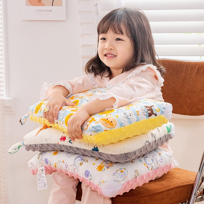 Ready Stock Washable Baby Pillow Children's Cotton  Pea Fleece Quick Dry Soothing Sleep Aid Pillowchildren 纯棉儿童枕头