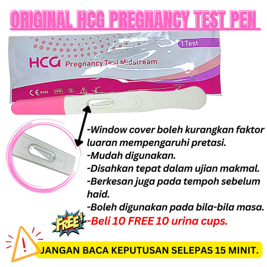 READY STOCK!!!HCG Pregnancy Test - Alat penguji kehamilan Ovulation Test Pregnant Pen Uji Hamil HCG Rapid Test