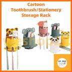 READY STOCK!!! Toothbrush hook self adhensives holder multifunction wall mirror glass 卡通壁挂式牙刷架 卫浴无痕粘胶牙刷挂架