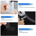 READY STOCK!!! Multifunctional Strongly Sticky Double-Sided Adhesive Nano Tape |  Washable Removable Tapes 多功能强力双面粘胶纳米胶带