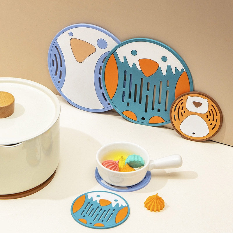 READY STOCK!!!Silicone Heat Insulation Pad Cartoon Cup Mat Anti-scalding Anti-skid Coaster Milk Coffee Cup Mats隔热垫