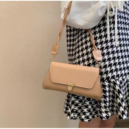 READY STOCK!!!SSB1102 2Strap Leather Sling Bag Shoulder Tote Bag Retro Solid Sling Bag Women Korean Style Casual Hand