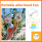 READY STOCK‼️ Mini Portable Clip Fan | USB Rechargeable | Cute Cartoon Desk & Handheld Fan 迷你便携式风扇