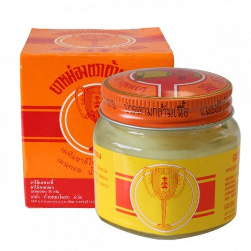 READY STOCK!!!THAI GOLDEN CUP BALM  MUSCULAR PAIN HEADACHES RELIEF HERBS 12g/22g/50g 泰国金杯膏