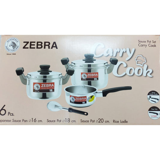READY STOCK!!! ZEBRA THAILAND CARRY COOK Cookware SET