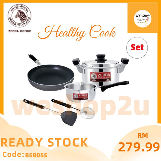 READY STOCK!!! 100% Original THAILAND  Zebra Thailand 6Pcs/SET Healthy Cookware Set