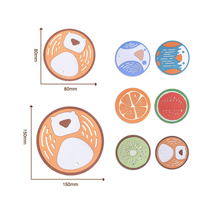 READY STOCK!!!Silicone Heat Insulation Pad Cartoon Cup Mat Anti-scalding Anti-skid Coaster Milk Coffee Cup Mats隔热垫