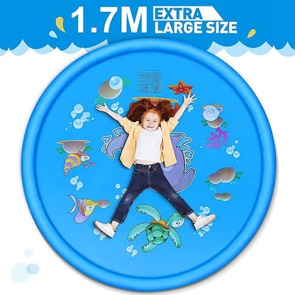 READY STOCK!!! 170CM Children Play Water Mat | Summer Beach Inflatable Water Spray Pad | Outdoor Game Toy |  儿童戏水垫