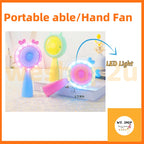 READY STOCK‼️ Mini Portable Clip Fan | USB Rechargeable | Cute Cartoon Desk & Handheld Fan 迷你便携式风扇