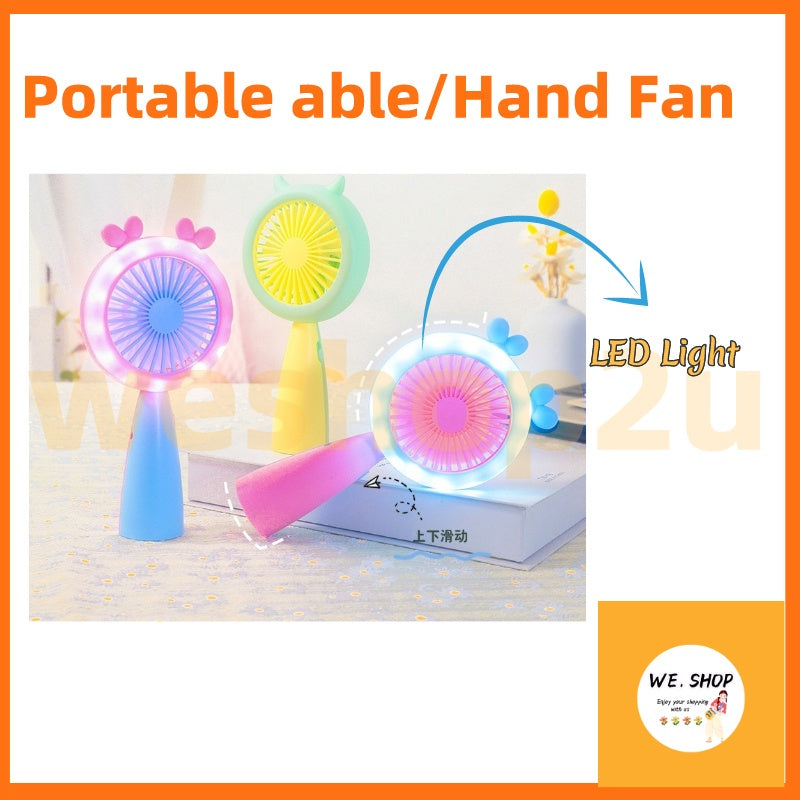 READY STOCK‼️ Mini Portable Clip Fan | USB Rechargeable | Cute Cartoon Desk & Handheld Fan 迷你便携式风扇
