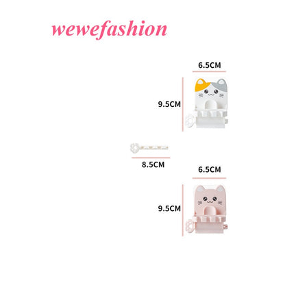 READY STOCK!!!2 in 1 Toothbrush Holder Toothpaste Rack Cute Cat Kucing Bathroom Wall-mounted Dispenser Rack Ubat Gigi