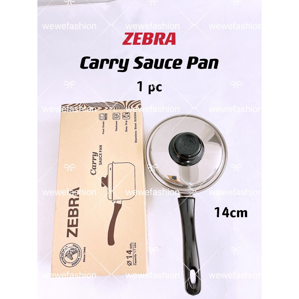 READY STOCK!!!Zebra SUS304 Stainless Steel CARRY Sauce Pan [14cm, 16cm, 18cm]