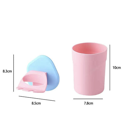 Plastic Toothbrush Holder with Gargle Cup Wall Suction Cups Rack Shaver Tooth paste Dispenser Bathroom Accessories Set