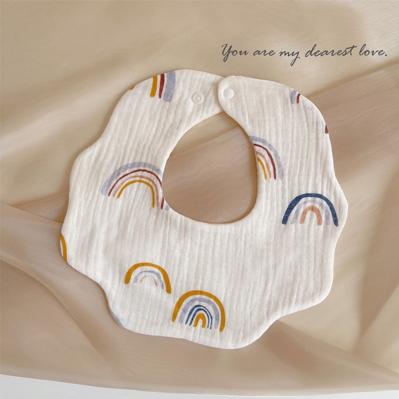 READY STOCK‼️ Baby Infant Saliva Towel | 100% Cotton Bibs | 360° Rotating Reversible Baby Bib  婴儿口水巾 | 100%纯棉围兜