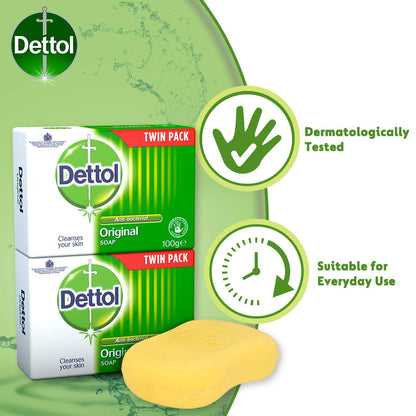 READY STOCK!!!Dettol Original Antibacterial Active Germ Protection Bar Soap 100G X 3PCS #Dettol#Sabun #Antibacterial