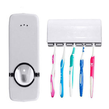 Bathroom Cartoon Automatic Tooth Brush Holder Toothpaste Dispenser Squeezer Toothpaste Bathroom Suction Wall Wash