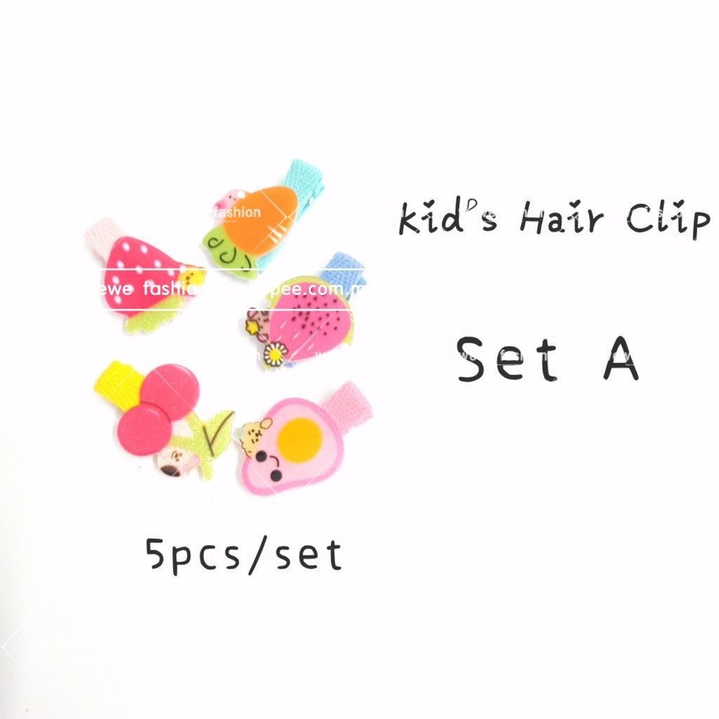 READY STOCK!! 5PCS Cartoon Fruit Cutie Hair Clip Kids Baby Girls Hair Accessories