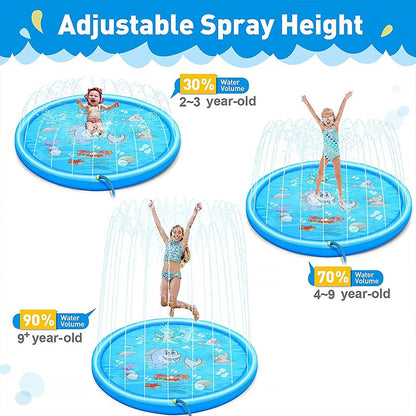 READY STOCK!!! 170CM Children Play Water Mat | Summer Beach Inflatable Water Spray Pad | Outdoor Game Toy |  儿童戏水垫