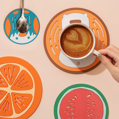 READY STOCK!!!Silicone Heat Insulation Pad Cartoon Cup Mat Anti-scalding Anti-skid Coaster Milk Coffee Cup Mats隔热垫