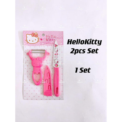 READY STOCK!!!Hello kitty stainless steel kitchen Knife set & fruit peeler kitchen tools