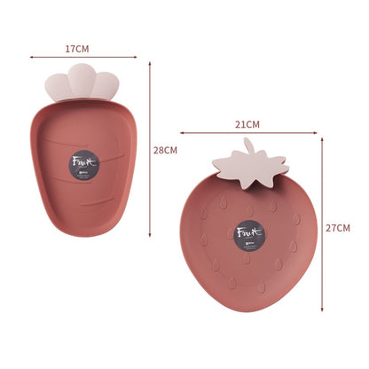 READY STOCK!!!Cute Carrot Clouds Strawberry Shape Plastic Snacks Fruit Plate