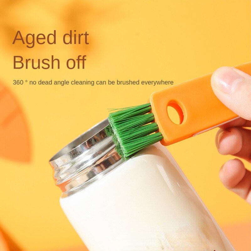 3 in 1 Cup Cover Brush Multifunctional Cleaning Tools Kitchen Mini Cup Glass Cover Brush Bottle Brush_Martin萝卜刷