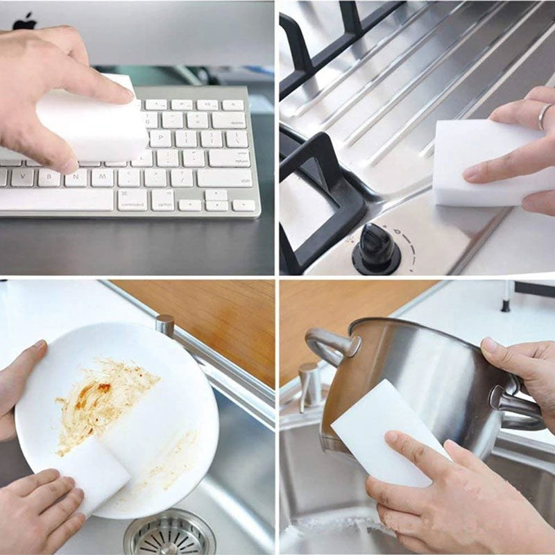 READY STOCK!!! Magic Nano Sponge Eraser | Wood Pulp & Emery Cleaning Sponge | Kitchen & Bathroom Cleaner 魔术纳米木浆金清洁海绵