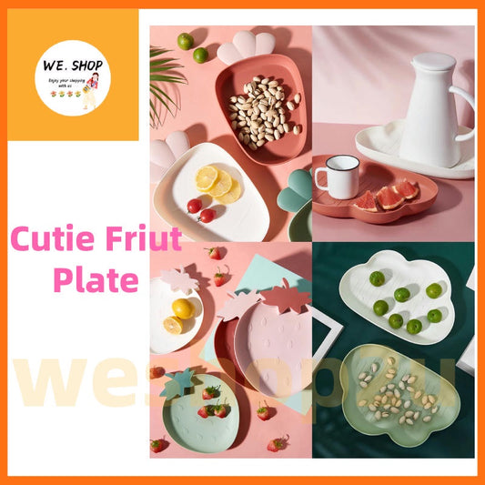 READY STOCK!!!Cute Carrot Clouds Strawberry Shape Plastic Snacks Fruit Plate